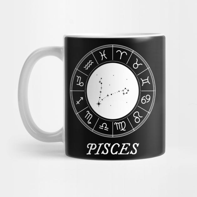 Pisces Zodiac Sign Design With Constellation by My Zodiac Apparel